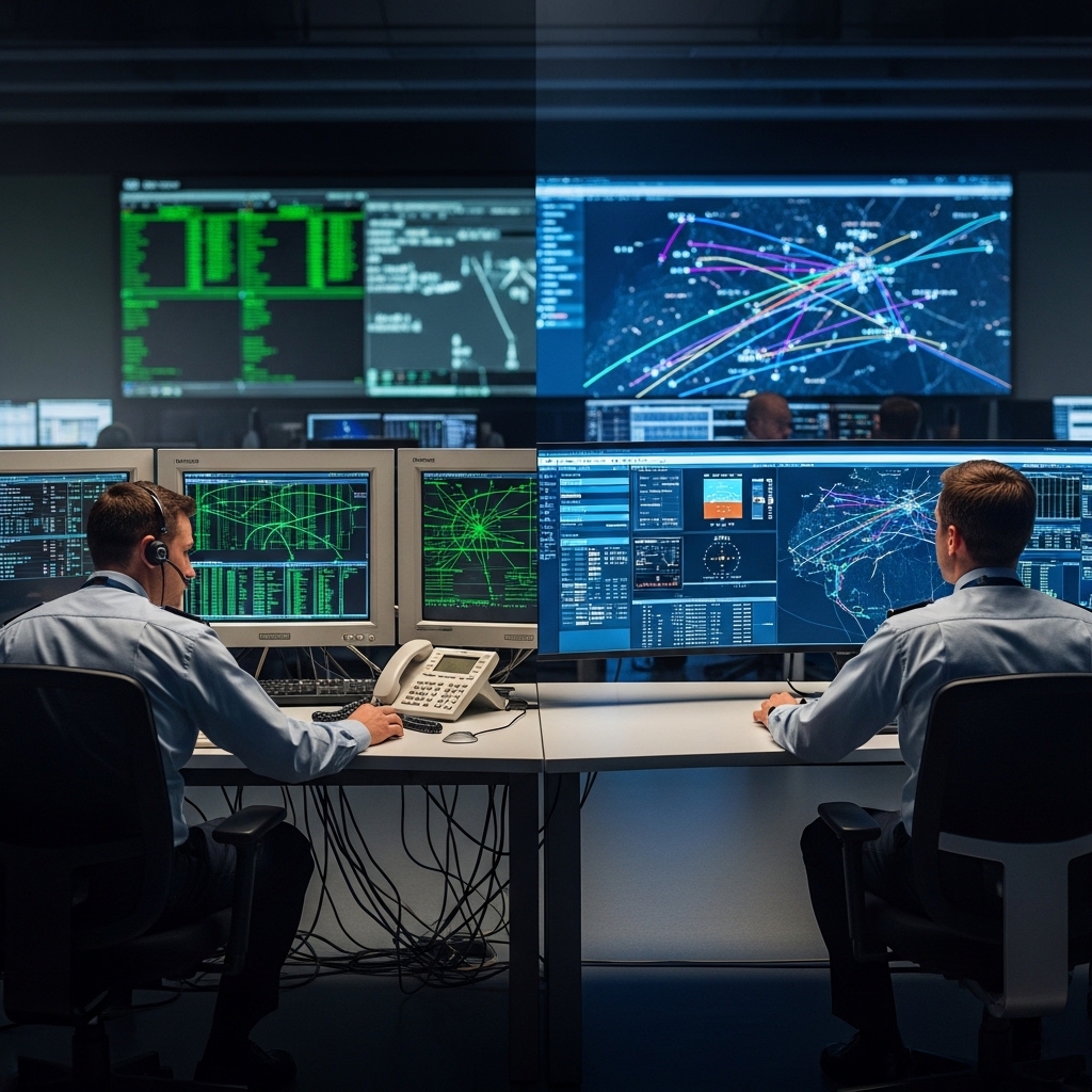 Flight data analytics dashboard displaying aviation performance metrics on a monitor